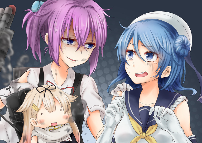yuudachi, yuudachi kai ni, shiranui, and urakaze (kantai collection) drawn by anti_(untea9)