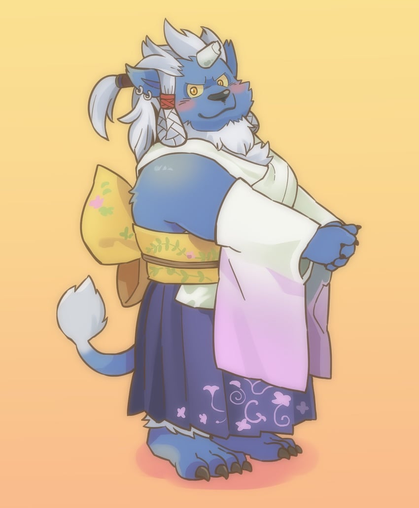 yuna and kimahri ronso (final fantasy and 1 more) drawn by garou-zuki