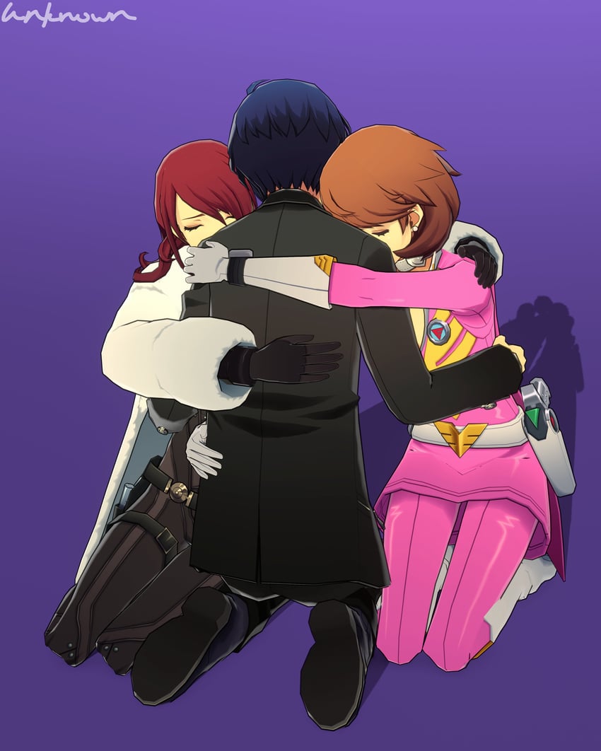 yuuki makoto, takeba yukari, and kirijou mitsuru (persona and 3 more) drawn by unknownentity