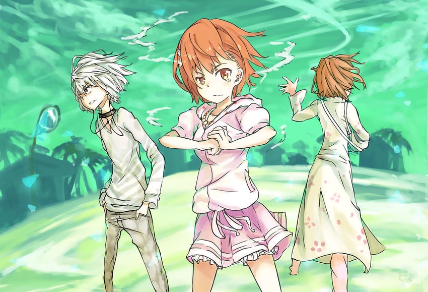 misaka mikoto, accelerator, and misaka worst (toaru majutsu no index and 1 more) drawn by tomato_(lsj44867)