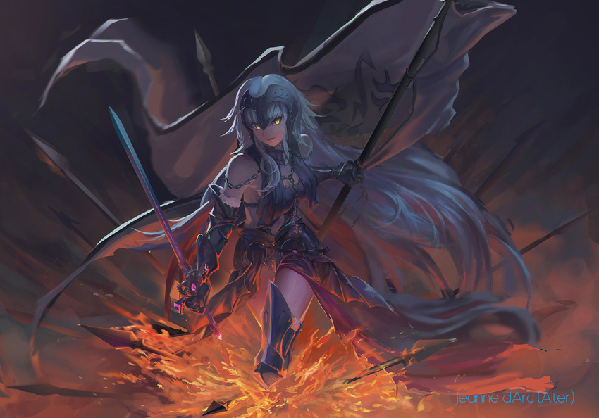 jeanne d'arc alter (fate and 1 more) drawn by ushas