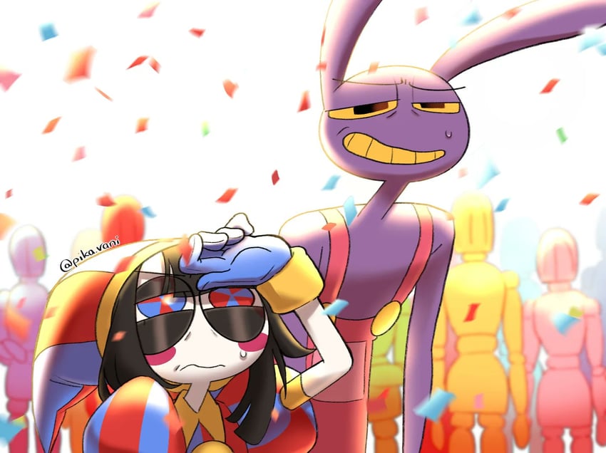 pomni and jax (the amazing digital circus) drawn by pika.vani