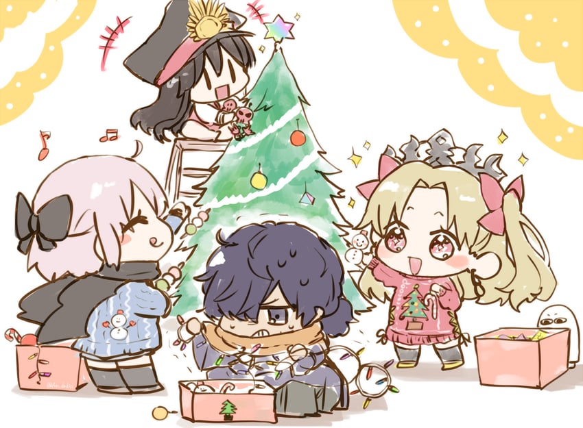 okita souji, ereshkigal, oda nobunaga, medjed, and okada izou (fate and 1 more) drawn by aruti