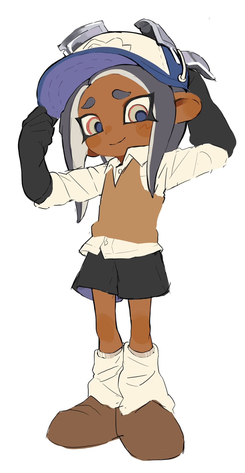 octoling player character and octoling girl (splatoon) drawn by yabi_(akfkzkcl)