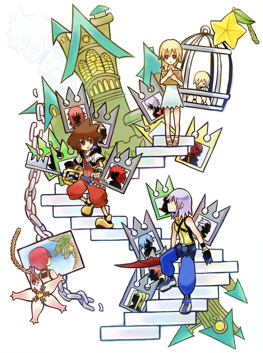 sora, roxas, kairi, mickey mouse, riku, and 12 more (kingdom hearts and 2 more) drawn by akizuno