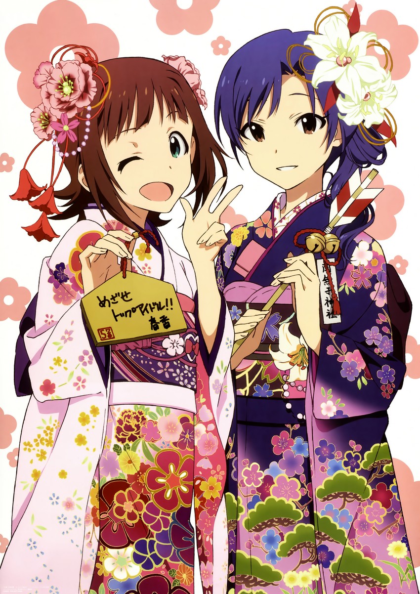 kisaragi chihaya and amami haruka (idolmaster) drawn by murasaki_yoshio