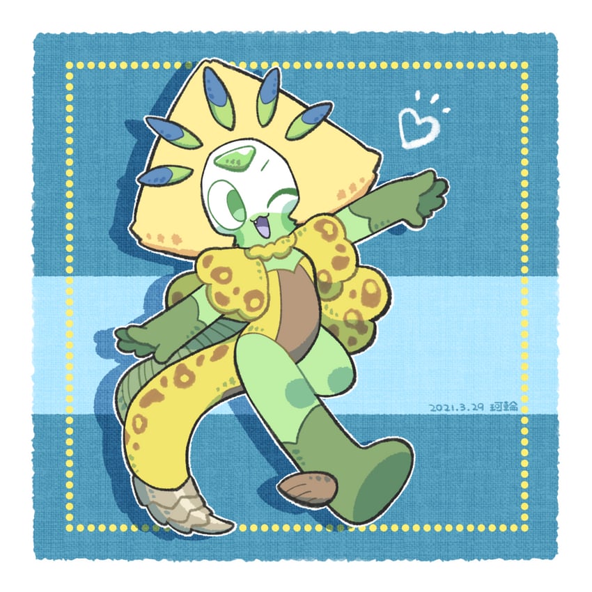 peridot and royal ludroth (monster hunter and 1 more) drawn by karin_(100100)