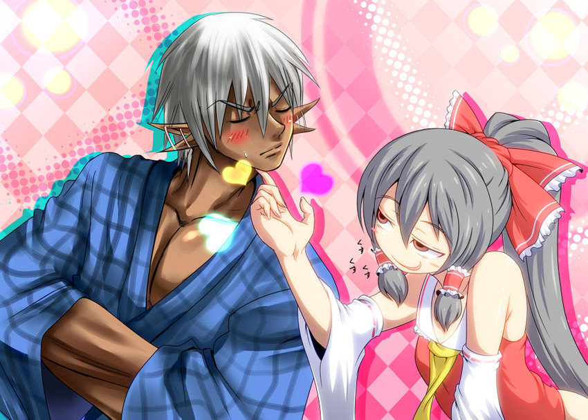 hakurei reimu and buront (touhou and 3 more) drawn by nagare