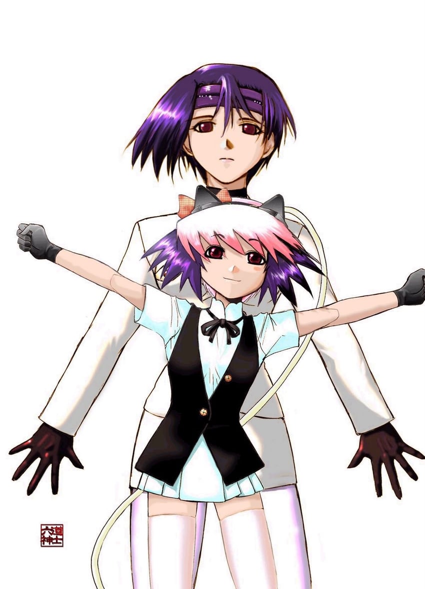 ropponmatsu 2 and ropponmatsu 1 (excel saga) drawn by rikudou_koushi