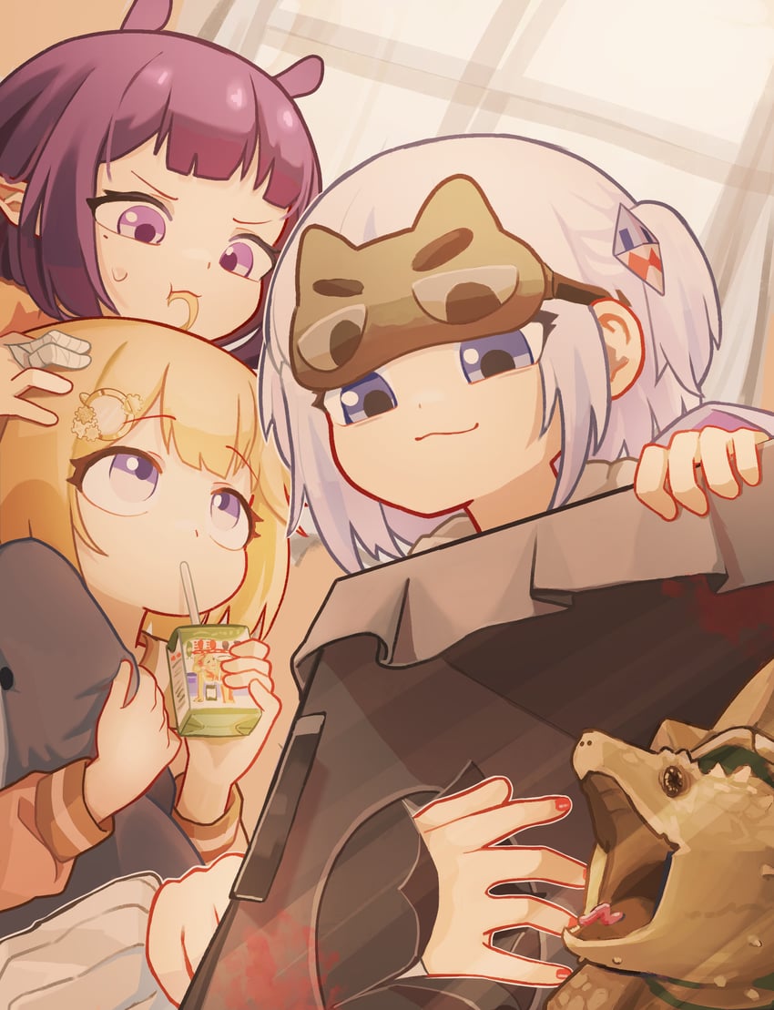 gawr gura, ninomae ina'nis, takanashi kiara, and watson amelia (hololive and 1 more) drawn by nanachides