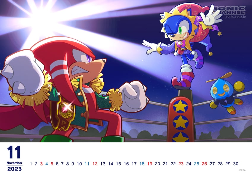 sonic the hedgehog, knuckles the echidna, and omochao (sonic and 1 more) drawn by hayane_tomoko