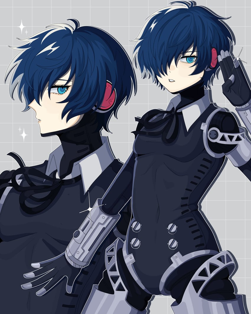 yuuki makoto and aigis (persona and 1 more) drawn by bobamiruku