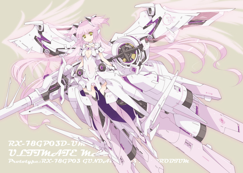 kaname madoka, ultimate madoka, and gundam gp-03 stamen (mahou shoujo madoka magica and 2 more) drawn by raptor7