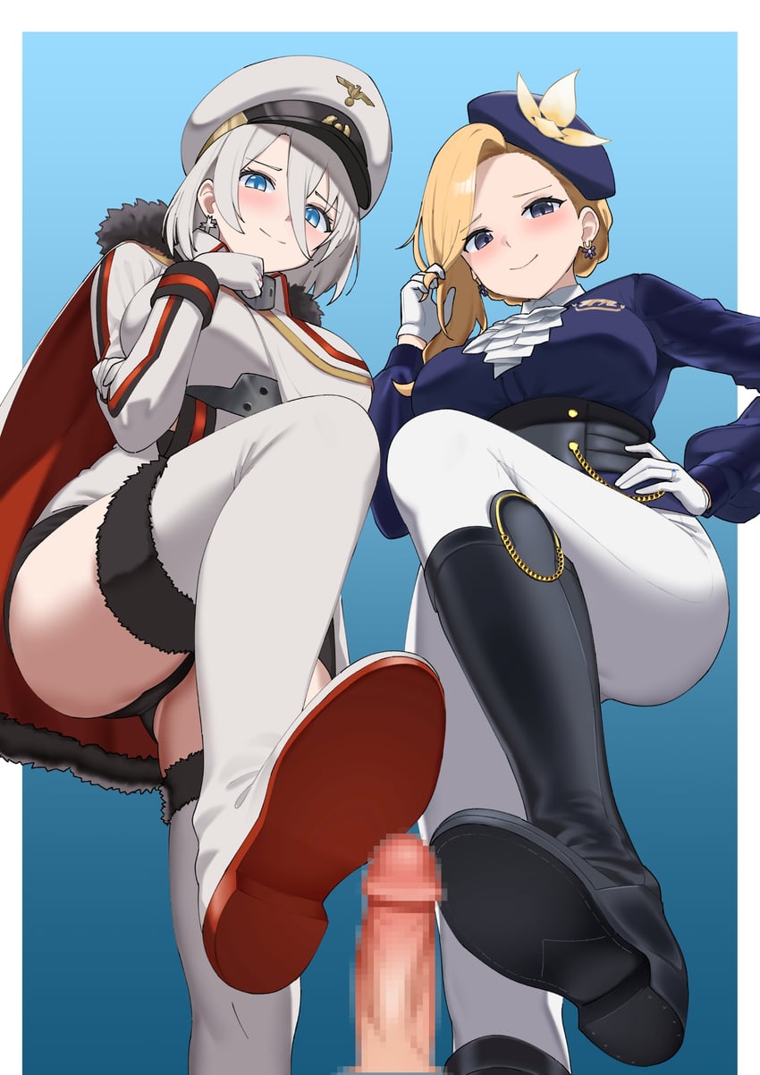 hood, tirpitz, and tanaka atsuko (azur lane) drawn by parallelrey