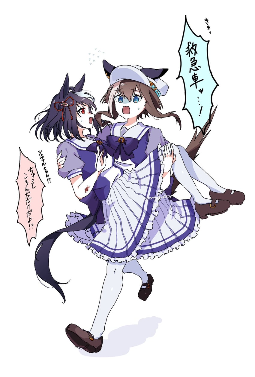 kitasan black and cheval grand (umamusume) drawn by renma_(renma_0503)