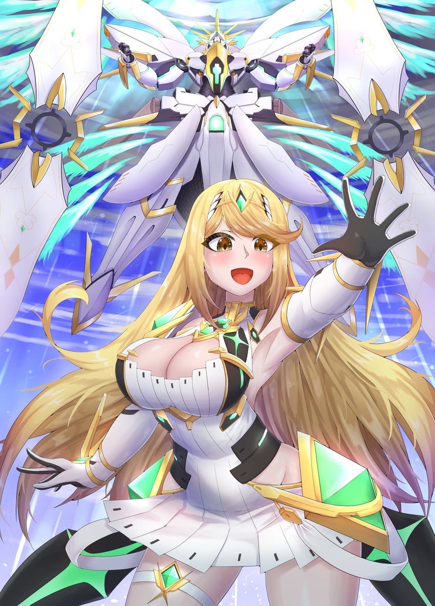 mythra and siren (xenoblade chronicles and 1 more) drawn by litiya