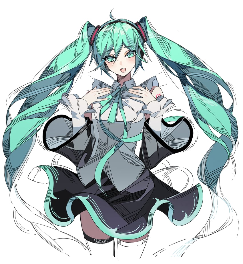 hatsune miku (vocaloid and 1 more) drawn by kazenemuri