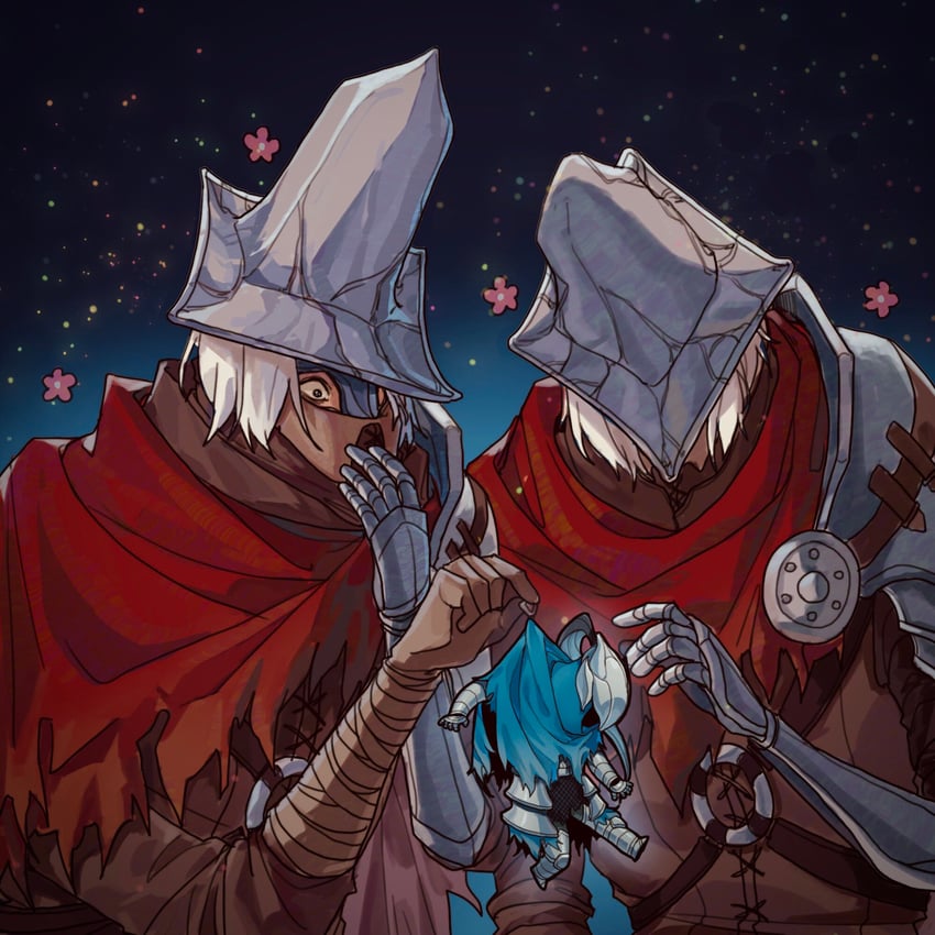 artorias the abysswalker and abyss watcher (dark souls and 2 more) drawn by tworain_w