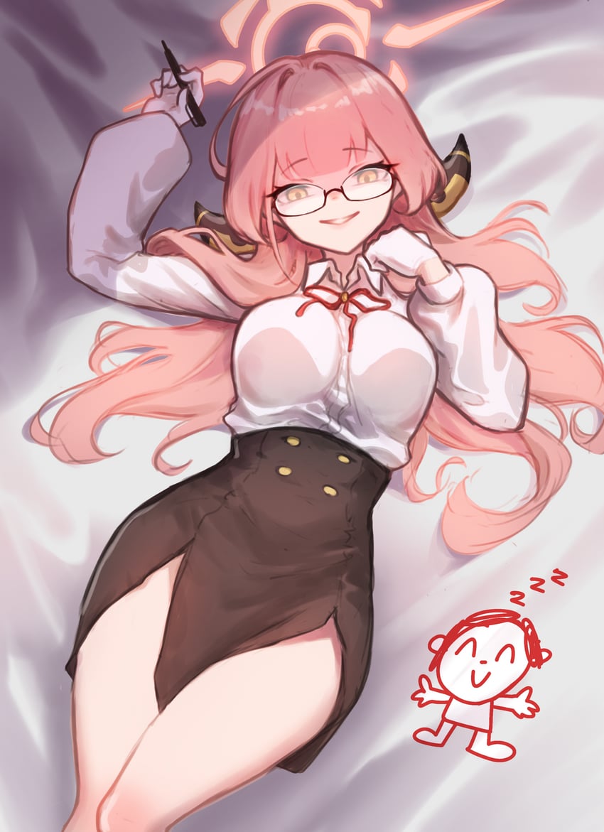 sensei, doodle sensei, and aru (blue archive) drawn by undreaming