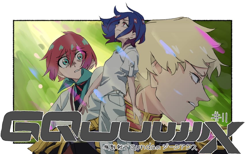 amate yuzuriha, char aznable, and shuji ito (gundam and 1 more)