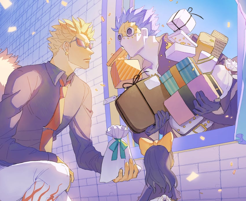 donquixote doflamingo, baby 5, and gladius (one piece) drawn by dareka_25