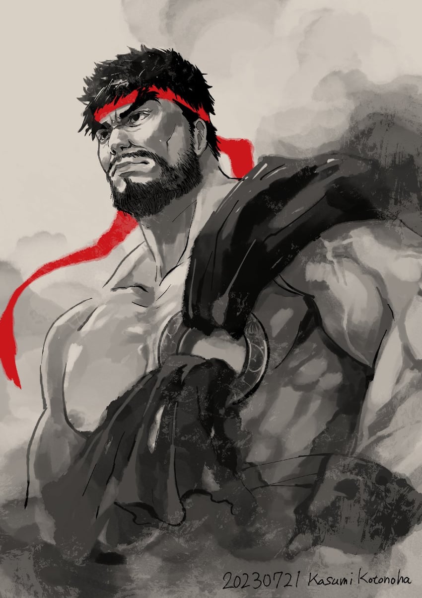 ryu (street fighter and 1 more) drawn by kotonoha_kasumi