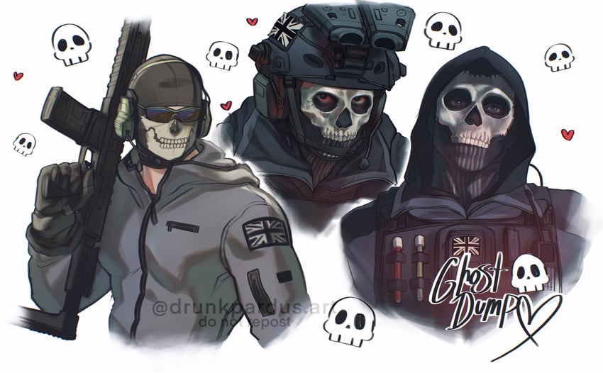 ghost (call of duty and 1 more) drawn by parduspardusss