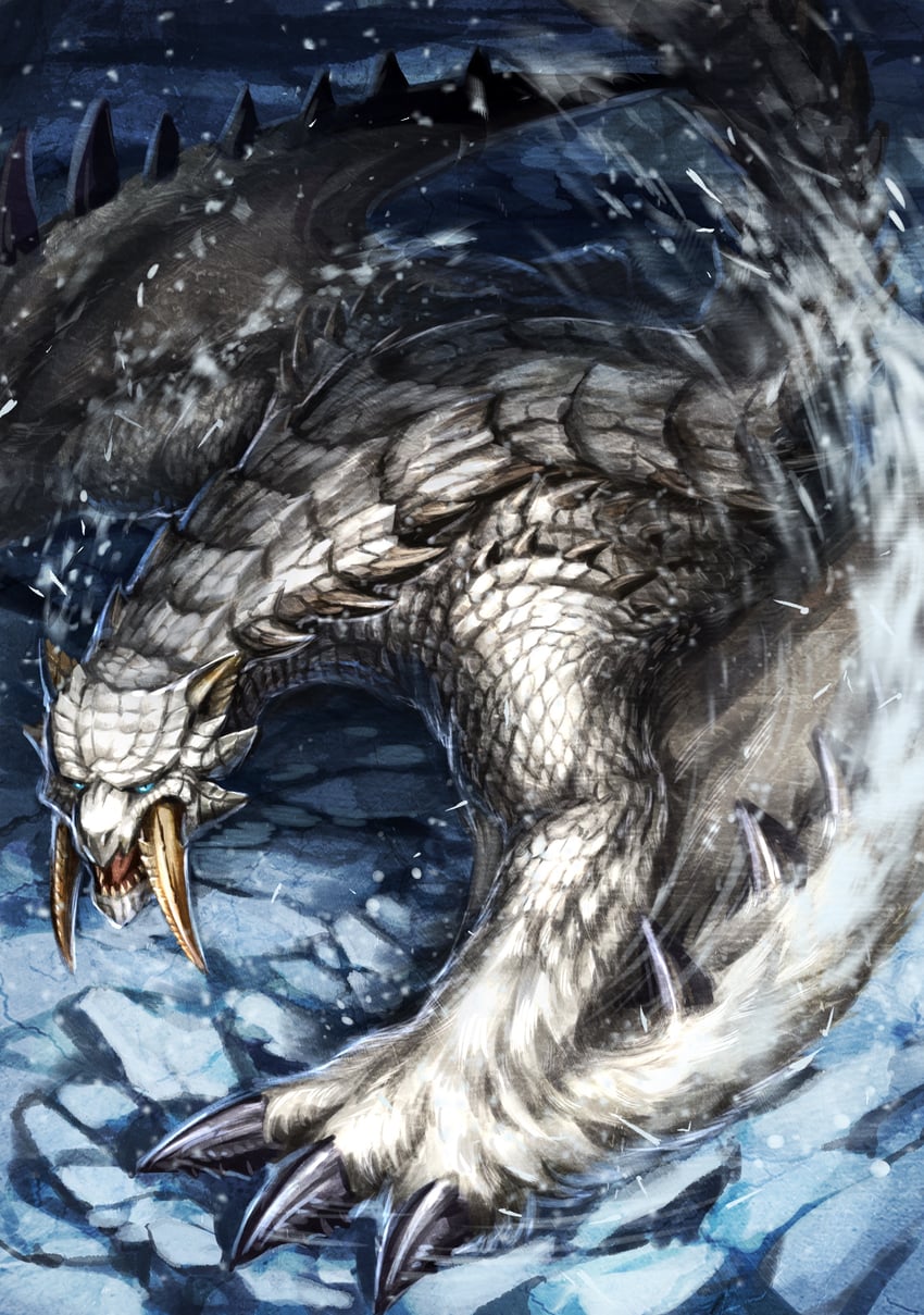 barioth (monster hunter and 1 more) drawn by keselum_(neganeura)
