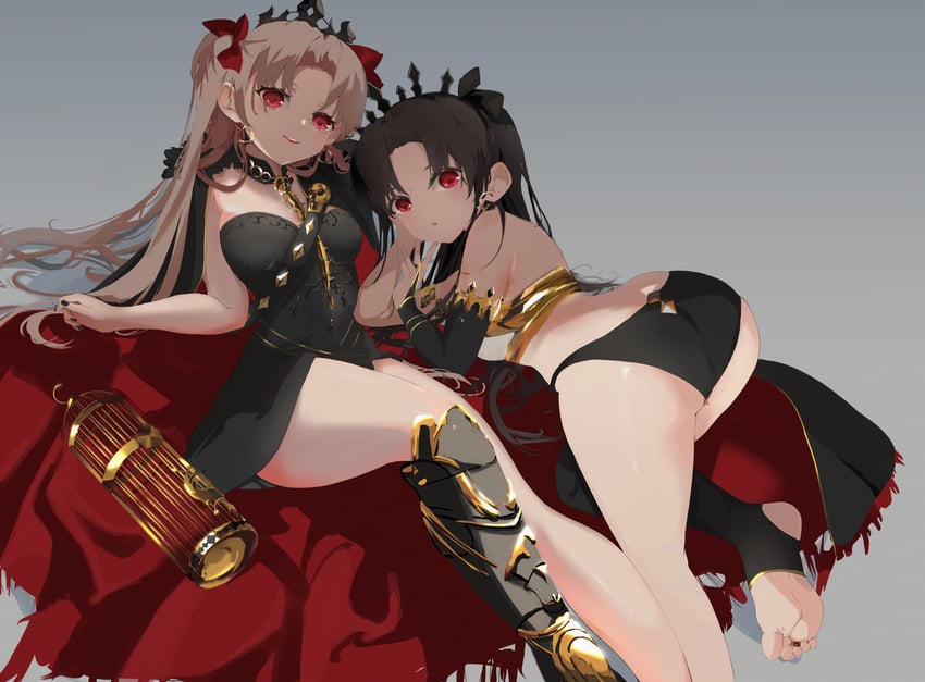 ereshkigal and ishtar (fate and 1 more) drawn by poka_(kai_ar)