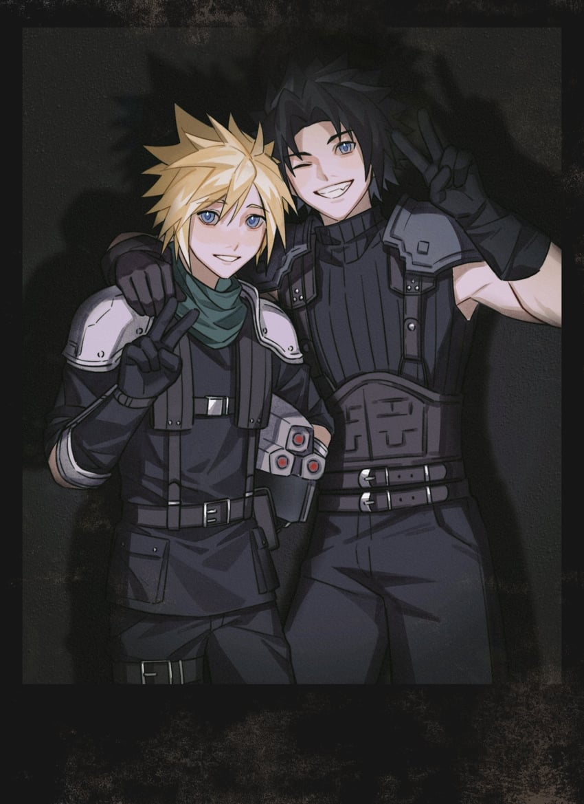 cloud strife and zack fair (final fantasy and 2 more) drawn by hao_xiang_yishui_bu_xing