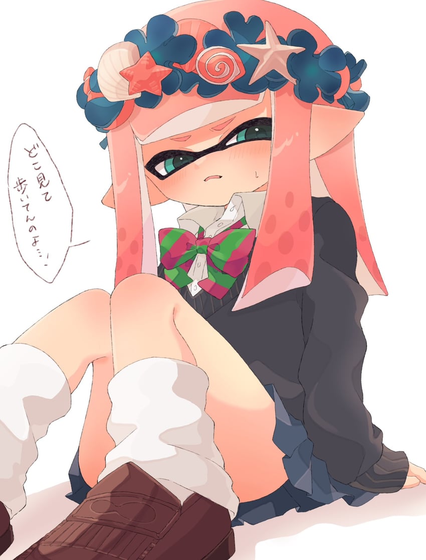 inkling player character and inkling girl (splatoon) drawn by salmon_100