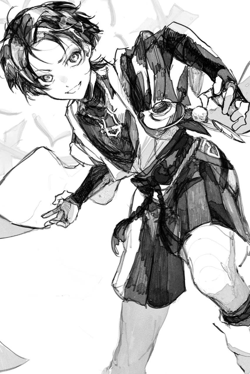 scaramouche and wanderer (genshin impact) drawn by hira_(ya_m)