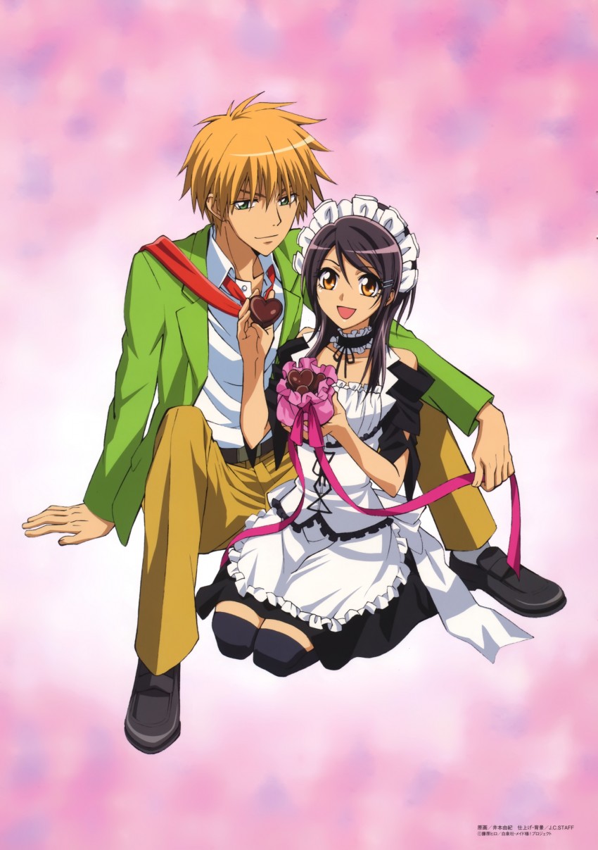 ayuzawa misaki and usui takumi (kaichou wa maid-sama!) drawn by imoto_yuki