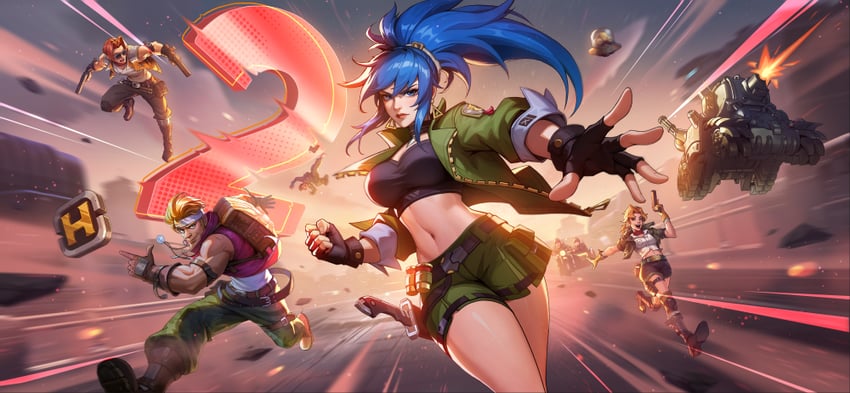 leona heidern, kasamoto eri, marco rossi, mars people, and tarma roving (the king of fighters and 2 more)