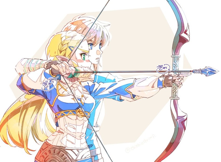 link and princess zelda (the legend of zelda and 1 more) drawn by shuri_(84k)