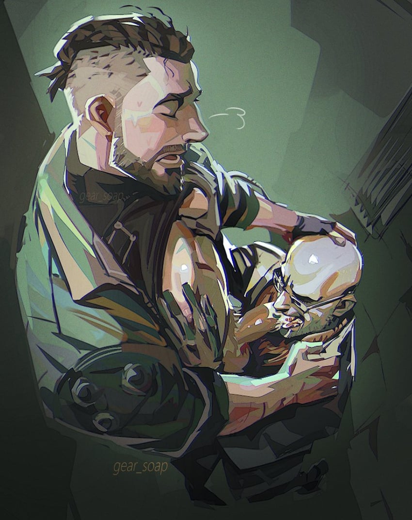 p-3 and char-les (atomic heart) drawn by gearhead