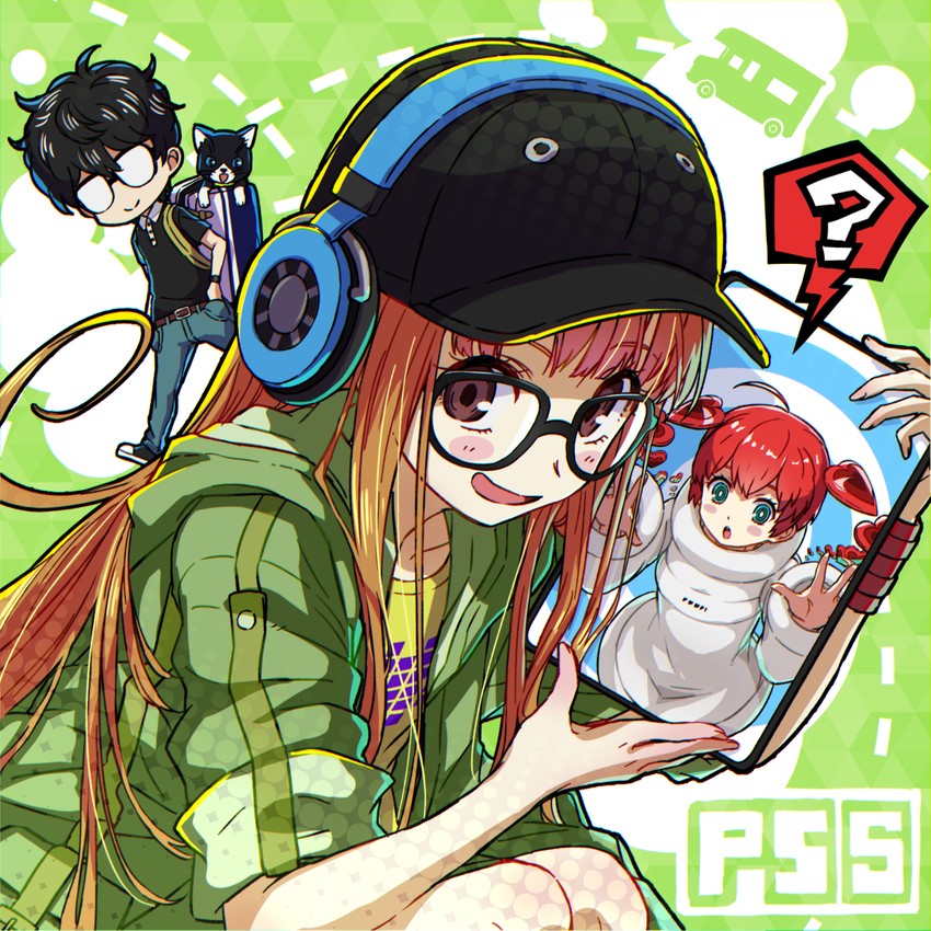 amamiya ren, sakura futaba, morgana, and sophia (persona and 2 more) drawn by kingin