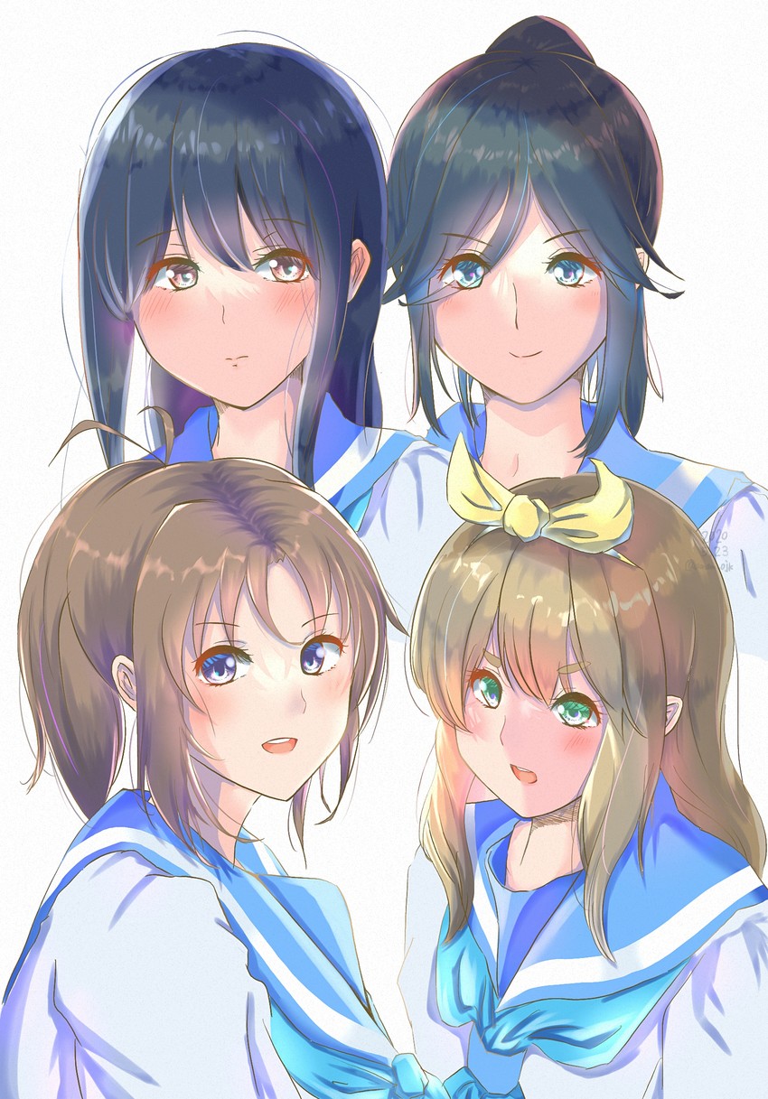 yoroizuka mizore, kasaki nozomi, nakagawa natsuki, and yoshikawa yuuko (hibike! euphonium and 1 more) drawn by amami_ojika