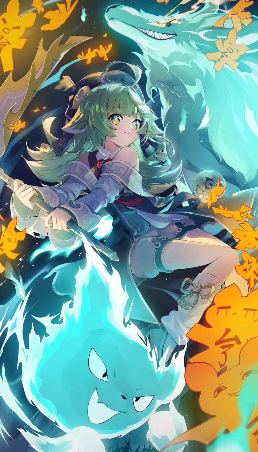 huohuo and tail (honkai and 1 more) drawn by kamatoyu