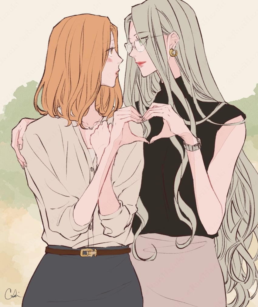 takatsuka kurumi and hatanaka yuhi (original) drawn by hazuki_ruri