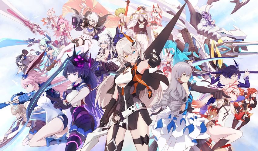 kiana kaslana, raiden mei, fu hua, bronya zaychik, seele vollerei, and 17 more (honkai and 1 more) drawn by ya_lei_wusheng