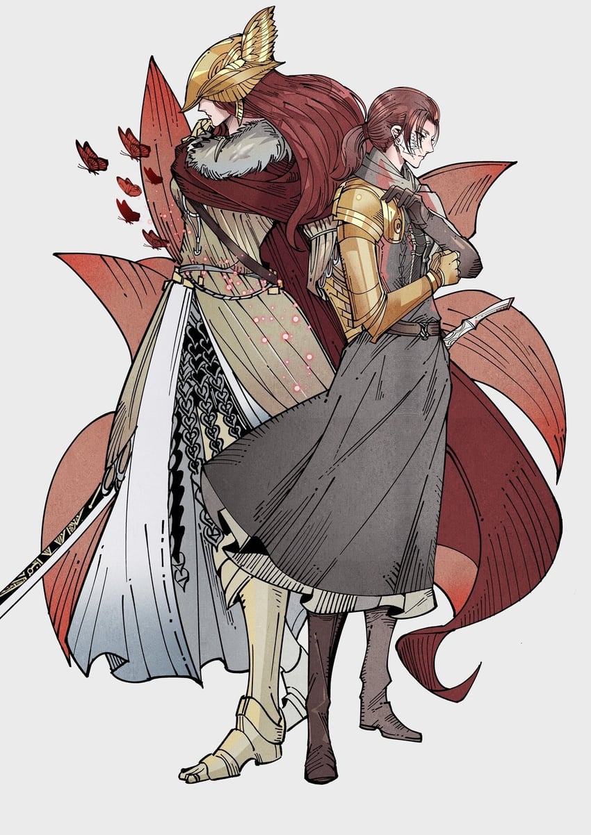 malenia blade of miquella and millicent (elden ring) drawn by herheim