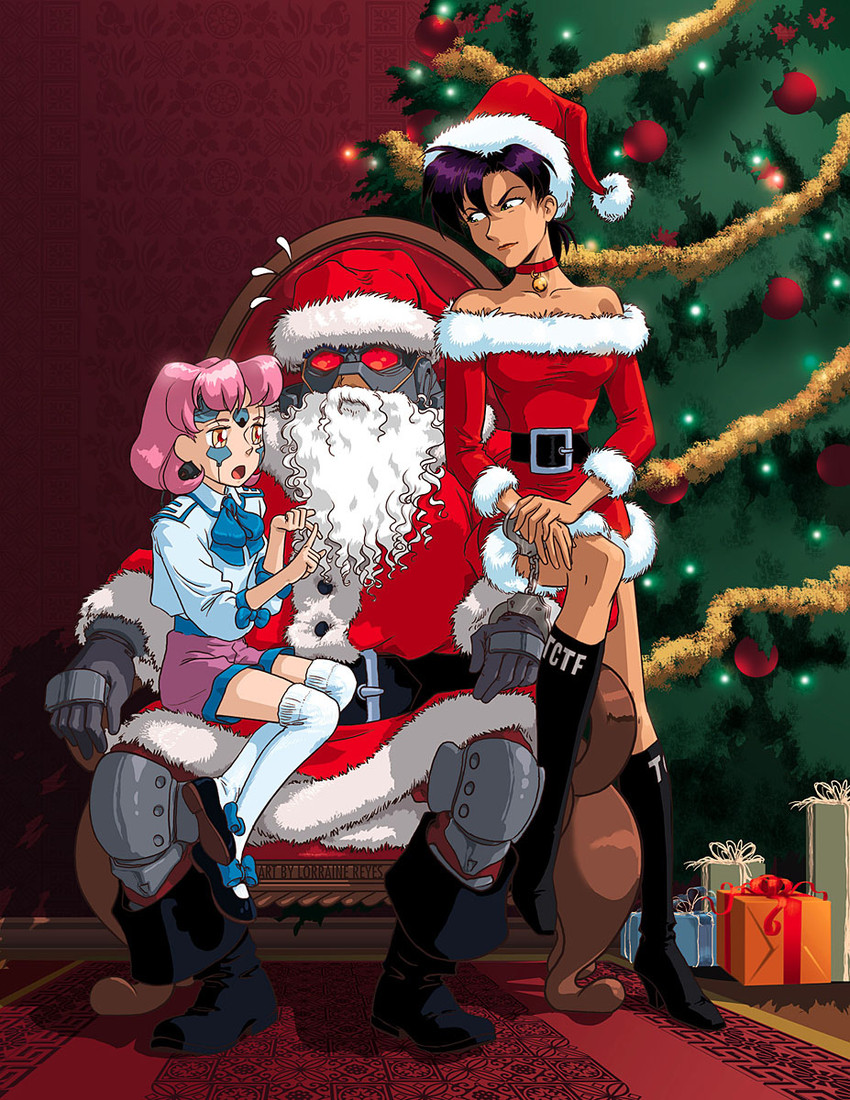 santa claus, konoko, and shinatama (oni) drawn by lorraine_reyes_mclees