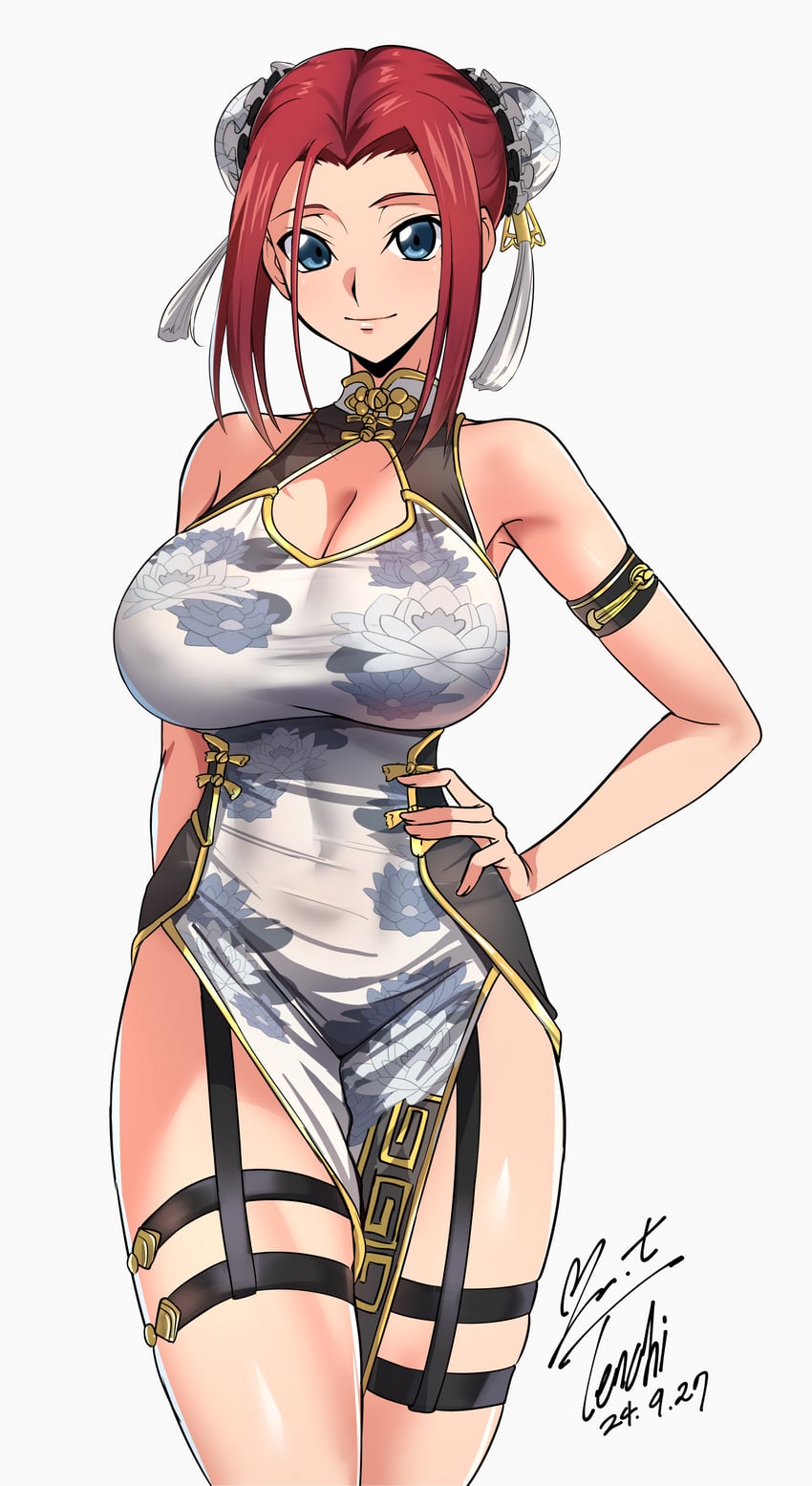 kouzuki kallen (code geass and 1 more) drawn by yoo_tenchi