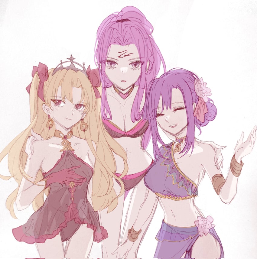 medusa, ereshkigal, and parvati (fate and 1 more) drawn by yumeko_(fgo39625963)