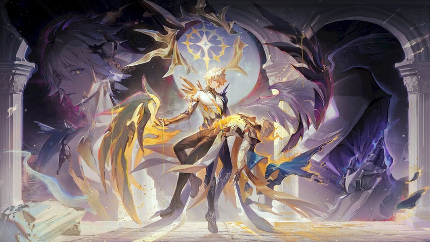 phainon and flame reaver of the deepest dark (honkai and 1 more) drawn by yunmaojan