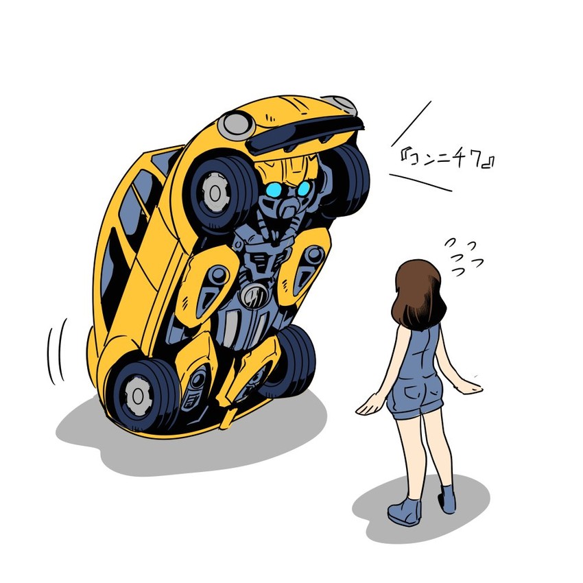 bumblebee and charlie watson (transformers and 1 more) drawn by kamizono_(spookyhouse)