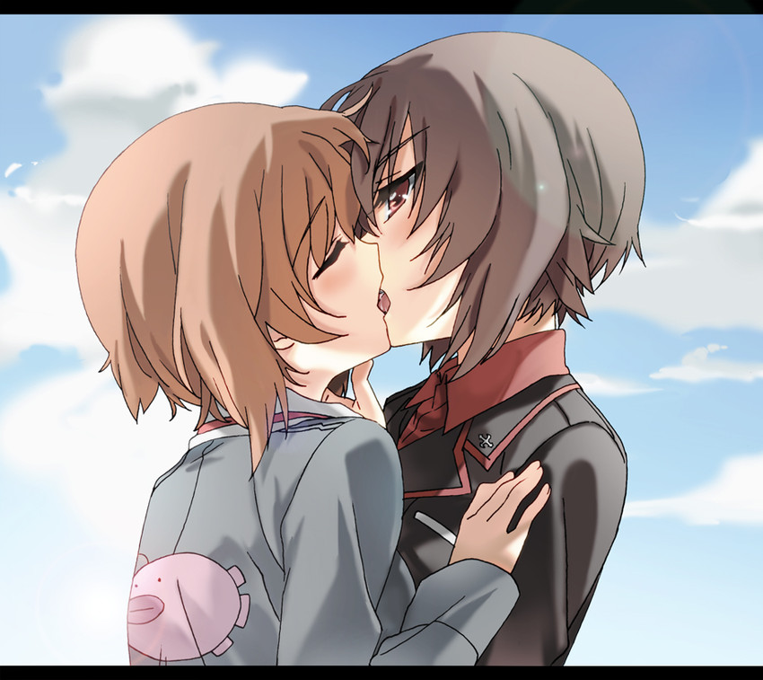 nishizumi miho and nishizumi maho (girls und panzer) drawn by hareta