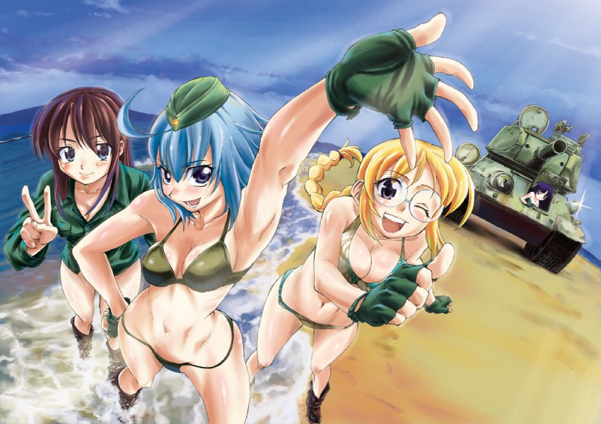 sisca michalik, sasha osipenko, elena borodin, and alistair otratnov (sore ike! russia joshi sensha shoutai) drawn by saitaniya_ryouichi