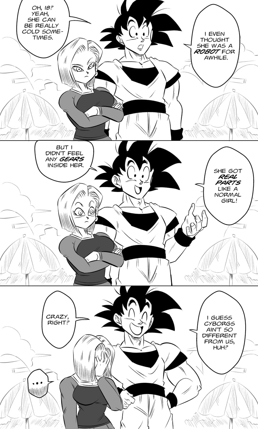 son goku and android 18 (dragon ball and 1 more) drawn by funsexydb